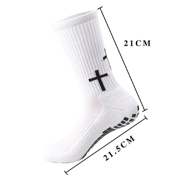 Christianartworkshop Vertical Shaft Multiple Cross Design Traction Bottom Sports Socks - image 2
