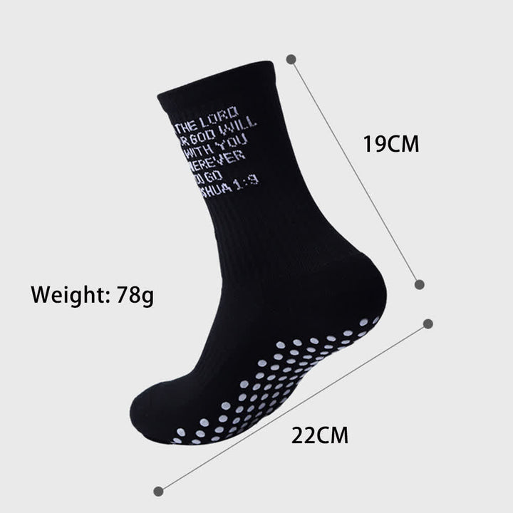 Christianartworkshop Joshua Scripture Side Letter & Cross Knit Crew Sports Socks - image 9