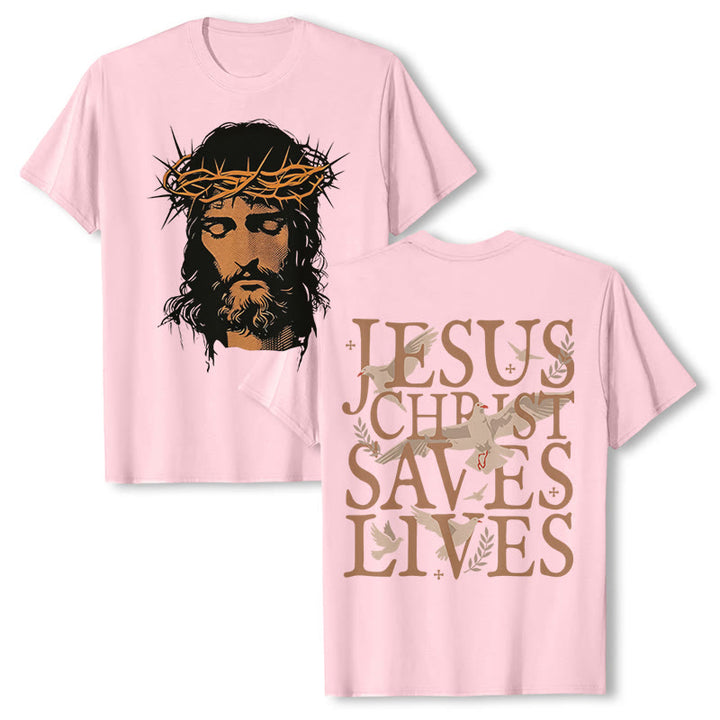 Christianartworkshop Jesus Face and Crown of Thorns Graphic T-Shirt - Pink - 2XL - image 15