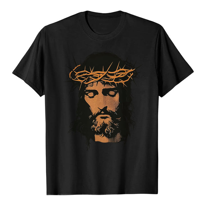 Christianartworkshop Jesus Face and Crown of Thorns Graphic T-Shirt - image 5