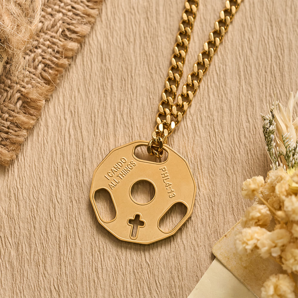 Christianartworkshop Sporty Fitness Gym Dumbbell Necklace with Openwork Cross: A Reminder of Divine Strength - image 6