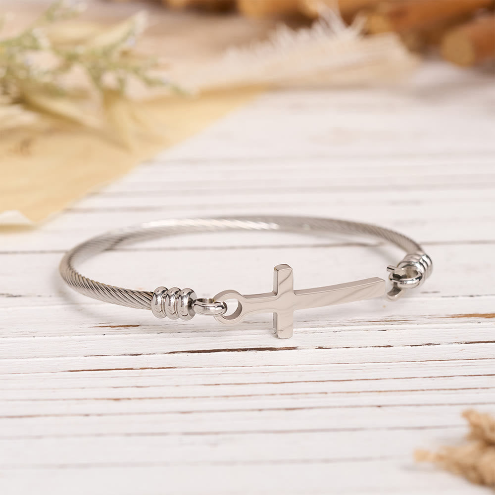 Christianartworkshop Twisted Cable Bangle with Polished Cross Bar Clasp Bracelet: A Symbol of Sacred Redemptive Grace - image 9