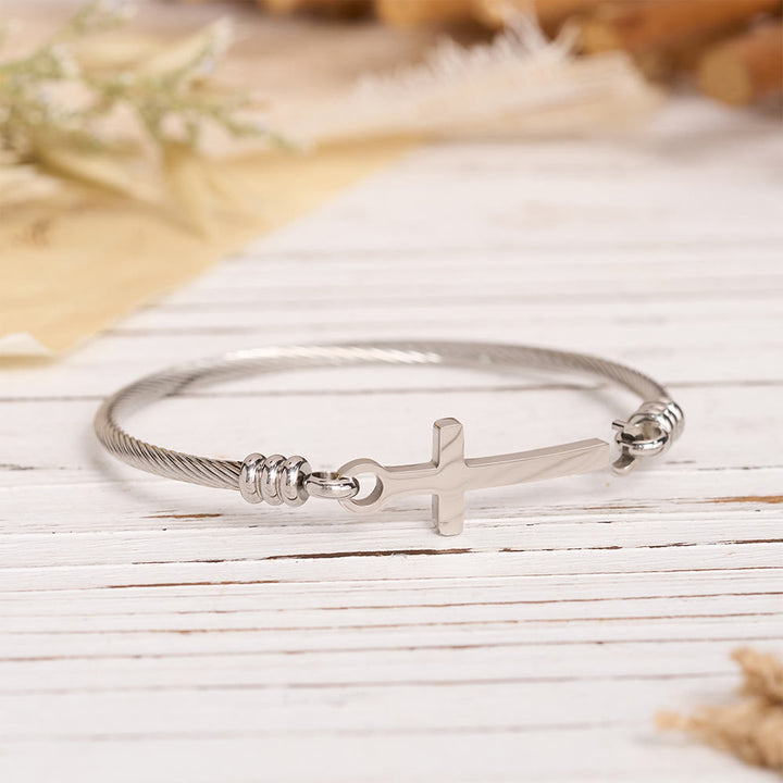 Christianartworkshop Twisted Cable Bangle with Polished Cross Bar Clasp Bracelet: A Symbol of Sacred Redemptive Grace - image 9