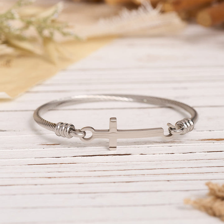 Christianartworkshop Twisted Cable Bangle with Polished Cross Bar Clasp Bracelet: A Symbol of Sacred Redemptive Grace - image 10