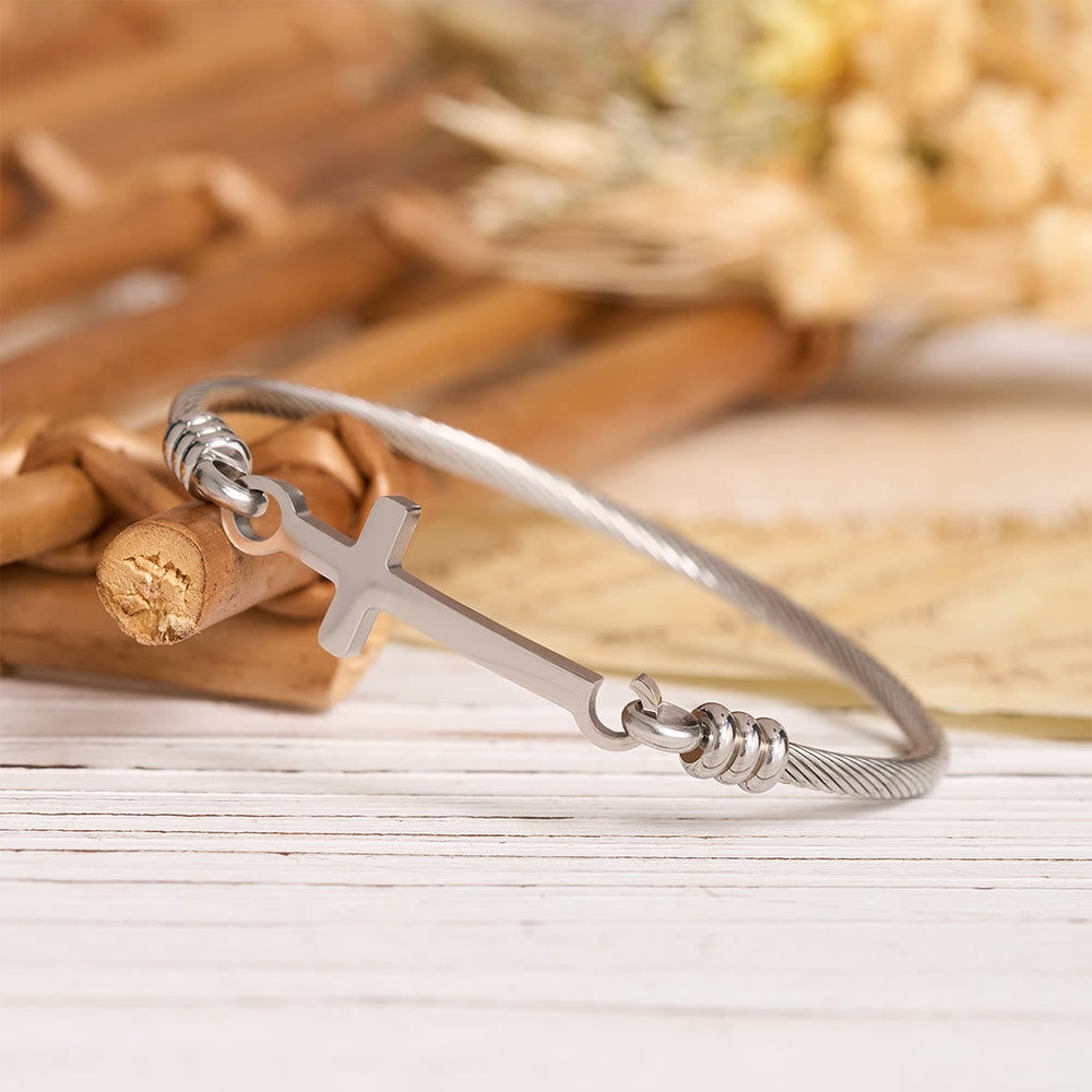 Christianartworkshop Twisted Cable Bangle with Polished Cross Bar Clasp Bracelet: A Symbol of Sacred Redemptive Grace - image 11