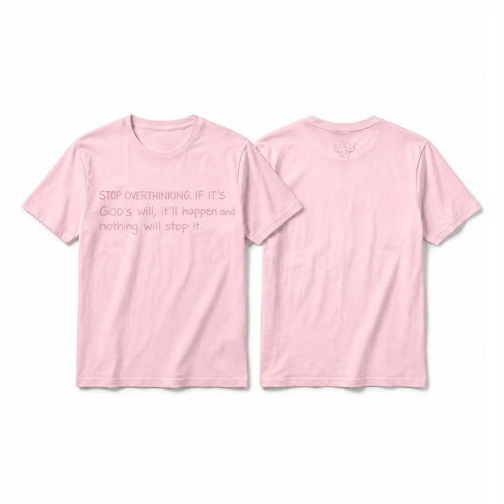 Christianartworkshop Stop Overthinking God's Will Quote Premium Short Sleeve T-Shirt - Pink - 2XL - image 25