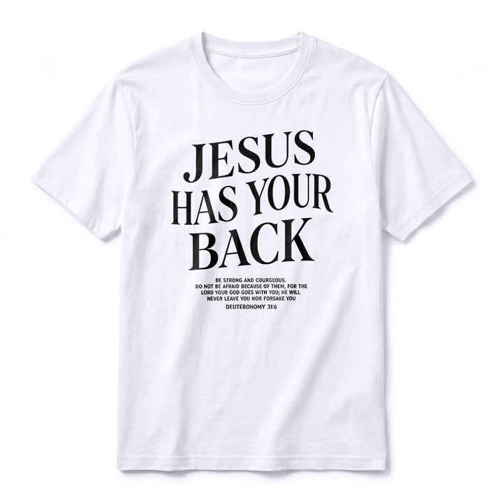 Christianartworkshop "Jesus Has Your Back" Confident Believer Premium Short Sleeve T-Shirt - image 6
