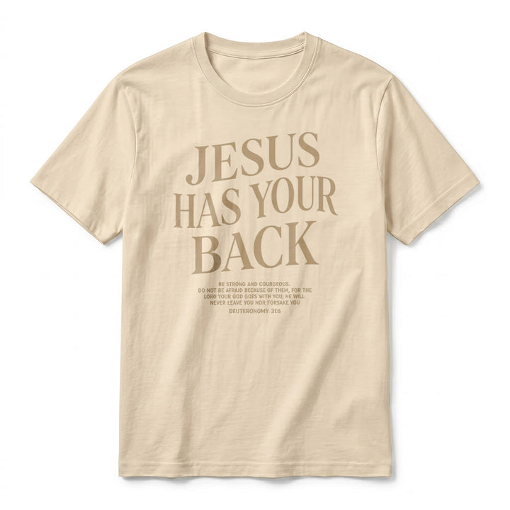 Christianartworkshop "Jesus Has Your Back" Confident Believer Premium Short Sleeve T-Shirt - image 2