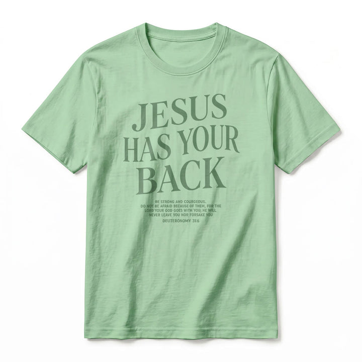 Christianartworkshop "Jesus Has Your Back" Confident Believer Premium Short Sleeve T-Shirt - image 20