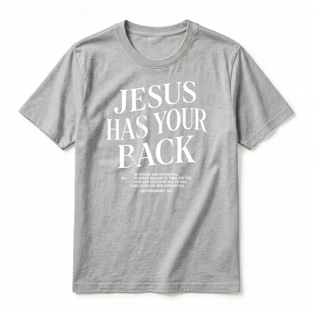 Christianartworkshop "Jesus Has Your Back" Confident Believer Premium Short Sleeve T-Shirt - image 17