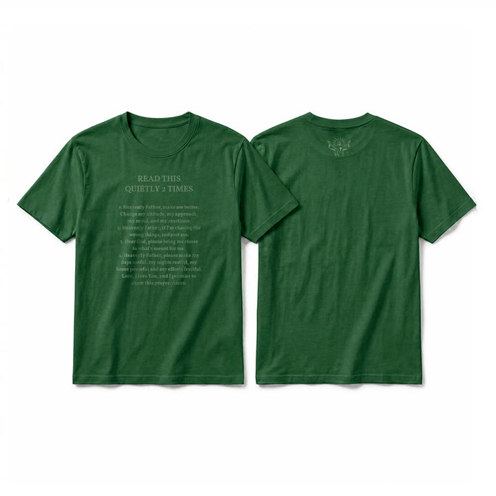 Christianartworkshop "Read This Quietly 2 Times" Funny Faith Premium Short Sleeve T-Shirt - Dark Green - 2XL - image 23
