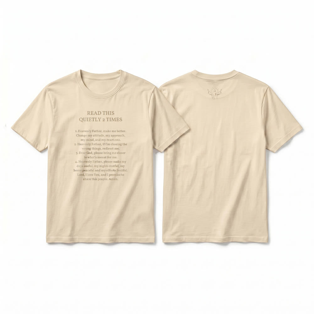 Christianartworkshop "Read This Quietly 2 Times" Funny Faith Premium Short Sleeve T-Shirt - Beige - 2XL - image 14