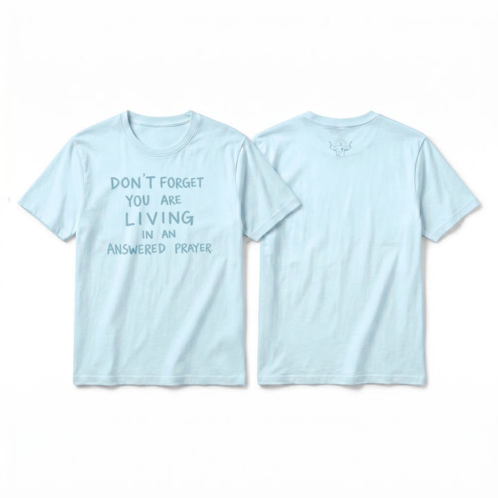 Christianartworkshop Faithful Gratitude "Answered Prayer" Premium Short Sleeve T-Shirt - Blue - 2XL - image 19