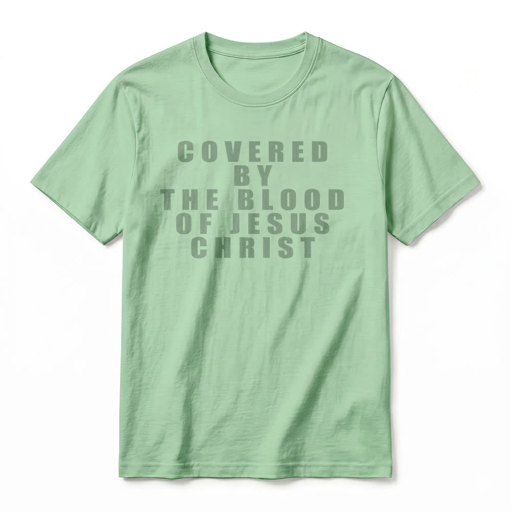 Christianartworkshop "Covered By The Blood Of Jesus Christ" Statement Premium Short Sleeve T-Shirt - image 24