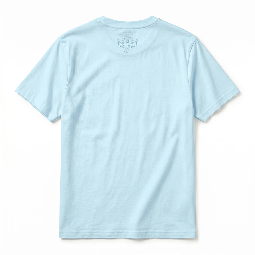 Christianartworkshop Psalm 34:7 "The Angel of the Lord" Front & Back Print Premium Short Sleeve T-Shirt - image 12