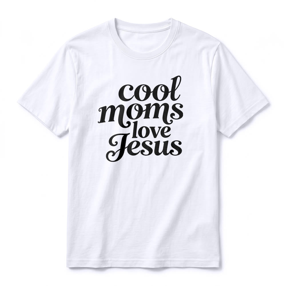 Christianartworkshop "Cool Moms Love Jesus" Front & Back Print Premium Short Sleeve T-Shirt - image 5