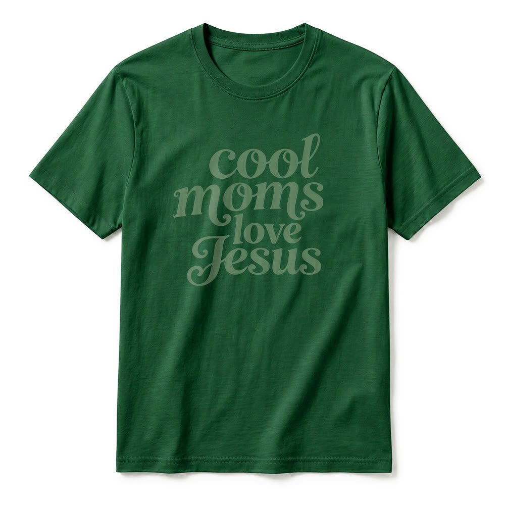 Christianartworkshop "Cool Moms Love Jesus" Front & Back Print Premium Short Sleeve T-Shirt - image 26