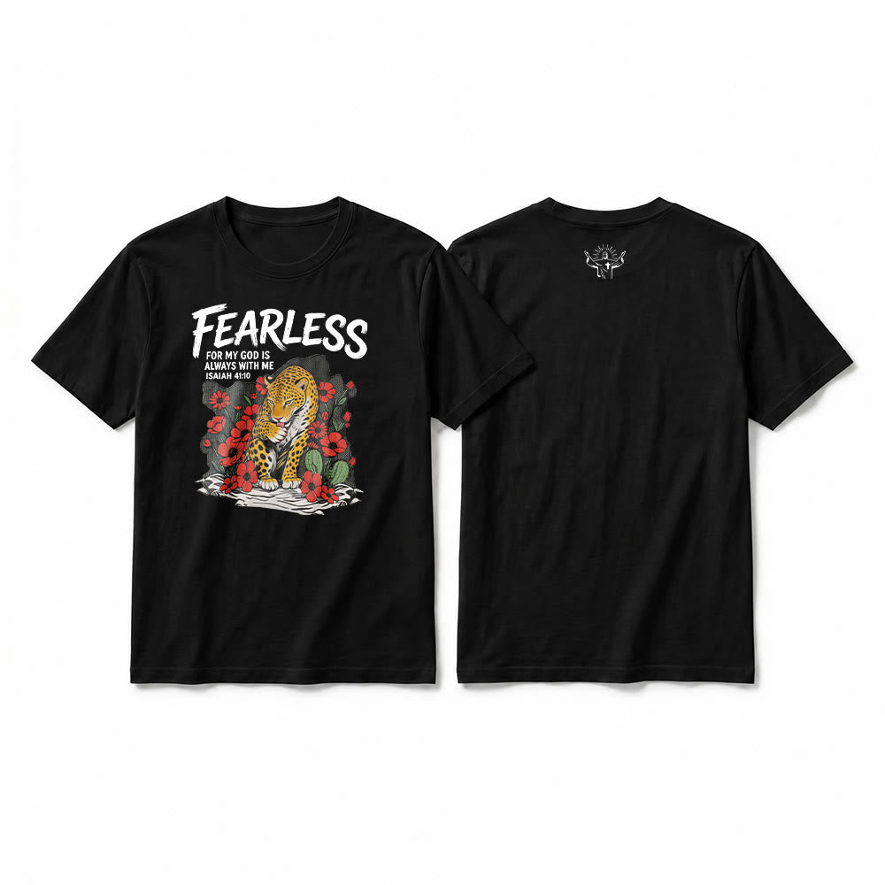 Christianartworkshop "Fearless For My God Is Always With Me" Isaiah 41:10 Premium Short Sleeve T-Shirt - Black - 2XL - image 10