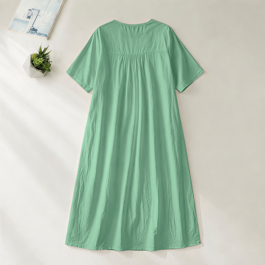 Christianartworkshop "Love Them Anyway" Matthew 5:44 Heart Leaf Print V-Neck Short Sleeve Midi Dress - image 14