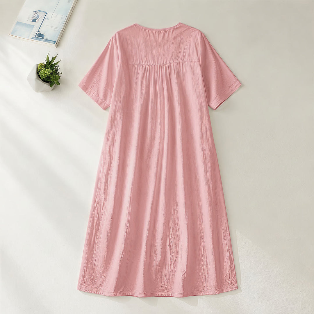 Christianartworkshop "Love Them Anyway" Matthew 5:44 Heart Leaf Print V-Neck Short Sleeve Midi Dress - image 10