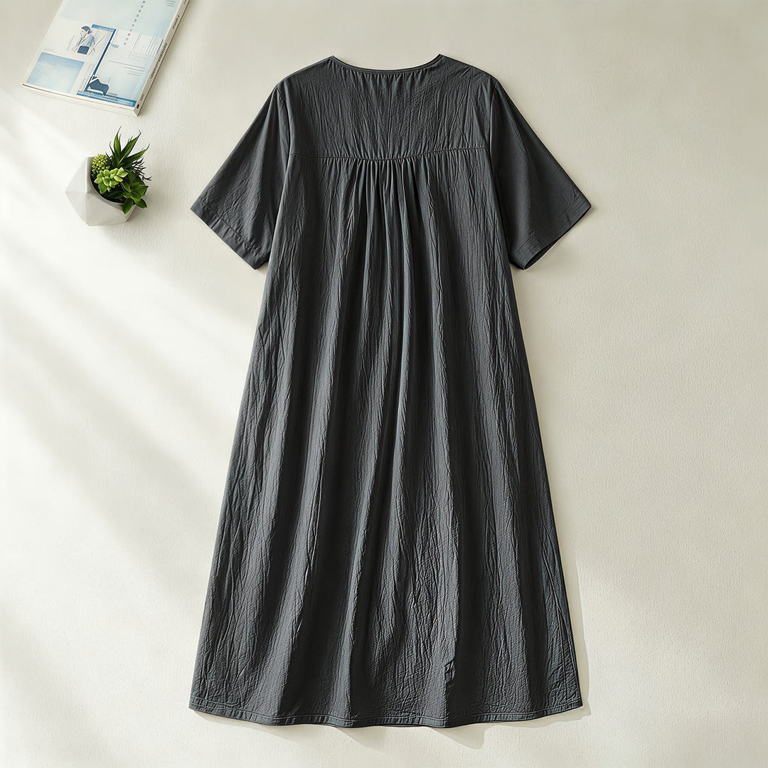 Christianartworkshop Plain Tone Love Scripture Rainbow Heart Slogan V-Neck Casual Midi Dress - image 18