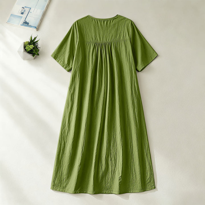 Christianartworkshop Plain Tone Love Scripture Rainbow Heart Slogan V-Neck Casual Midi Dress - image 10