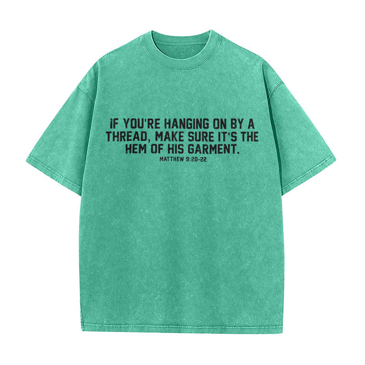 Christianartworkshop Matthew 9:20-22 Scripture Statement Washed Unisex T-Shirt - Green - 5XL - image 3