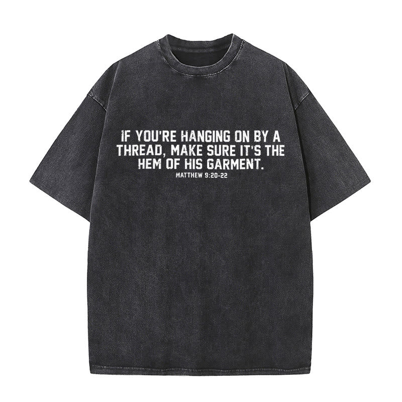 Christianartworkshop Matthew 9:20-22 Scripture Statement Washed Unisex T-Shirt - Black - 5XL - image 2