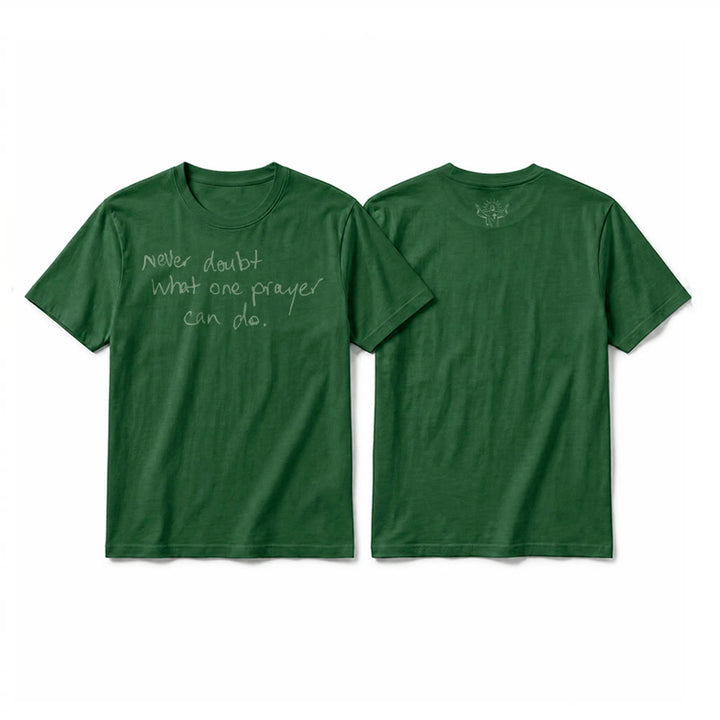 Christianartworkshop "Never Doubt What One Prayer Can Do" Premium Short Sleeve T-Shirt - Dark Green - 2XL - image 1