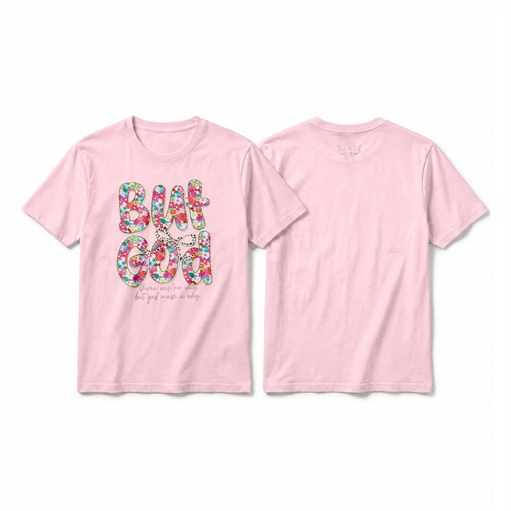 Christianartworkshop "But God Made a Way" Floral Letter Premium Short Sleeve T-Shirt - Pink - 2XL - image 25