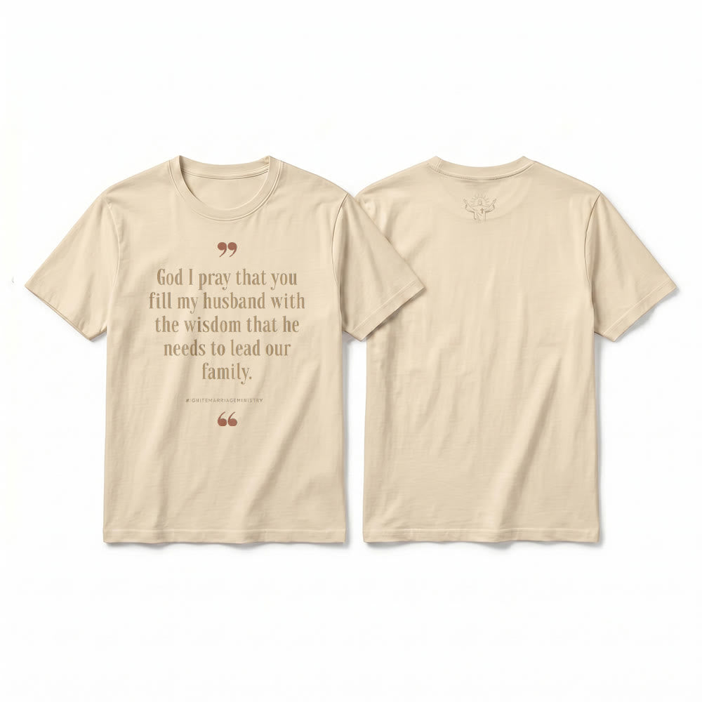 Christianartworkshop "God I Pray That You Fill My Husband With Wisdom" Premium Short Sleeve T-Shirt - Beige - 2XL - image 4