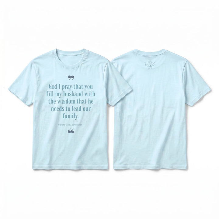 Christianartworkshop "God I Pray That You Fill My Husband With Wisdom" Premium Short Sleeve T-Shirt - Blue - 2XL - image 1