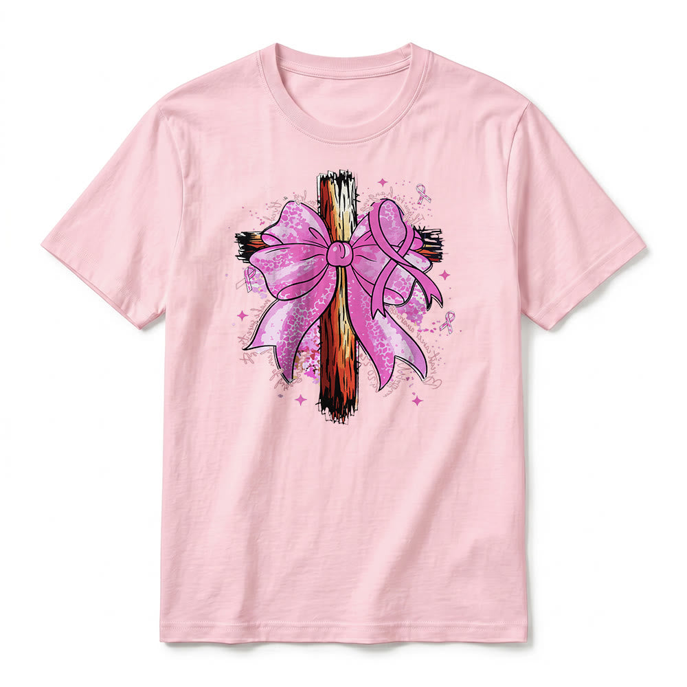 Christianartworkshop Cross with Ribbon & Bow Premium Short Sleeve T-Shirt - image 26