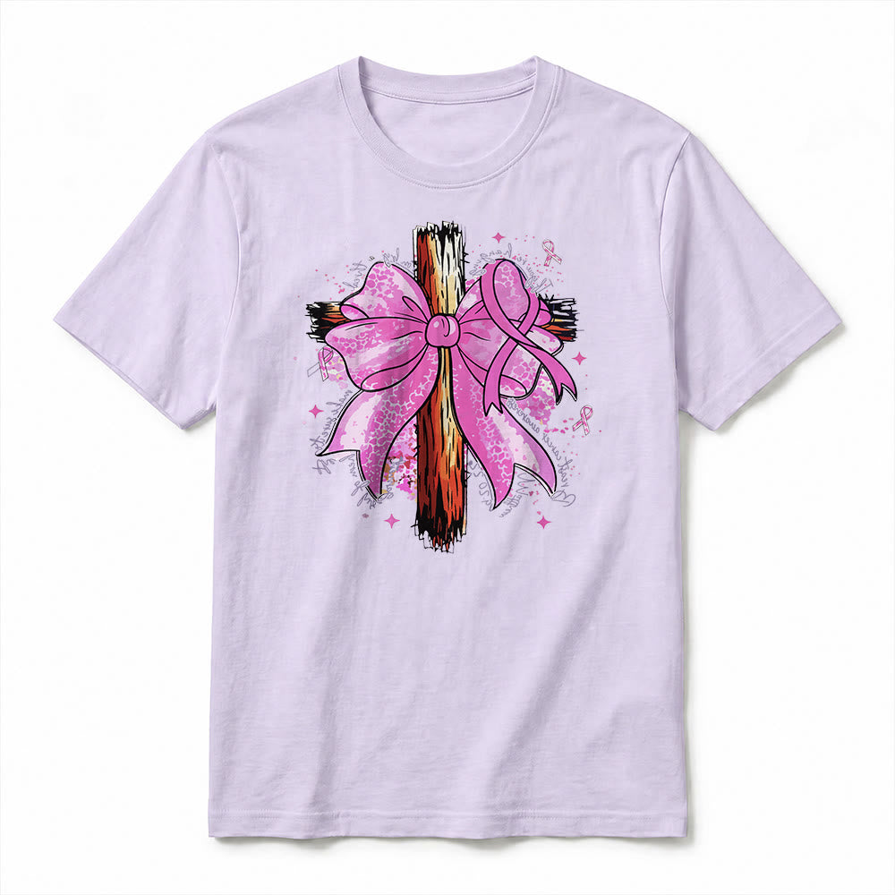 Christianartworkshop Cross with Ribbon & Bow Premium Short Sleeve T-Shirt - image 14
