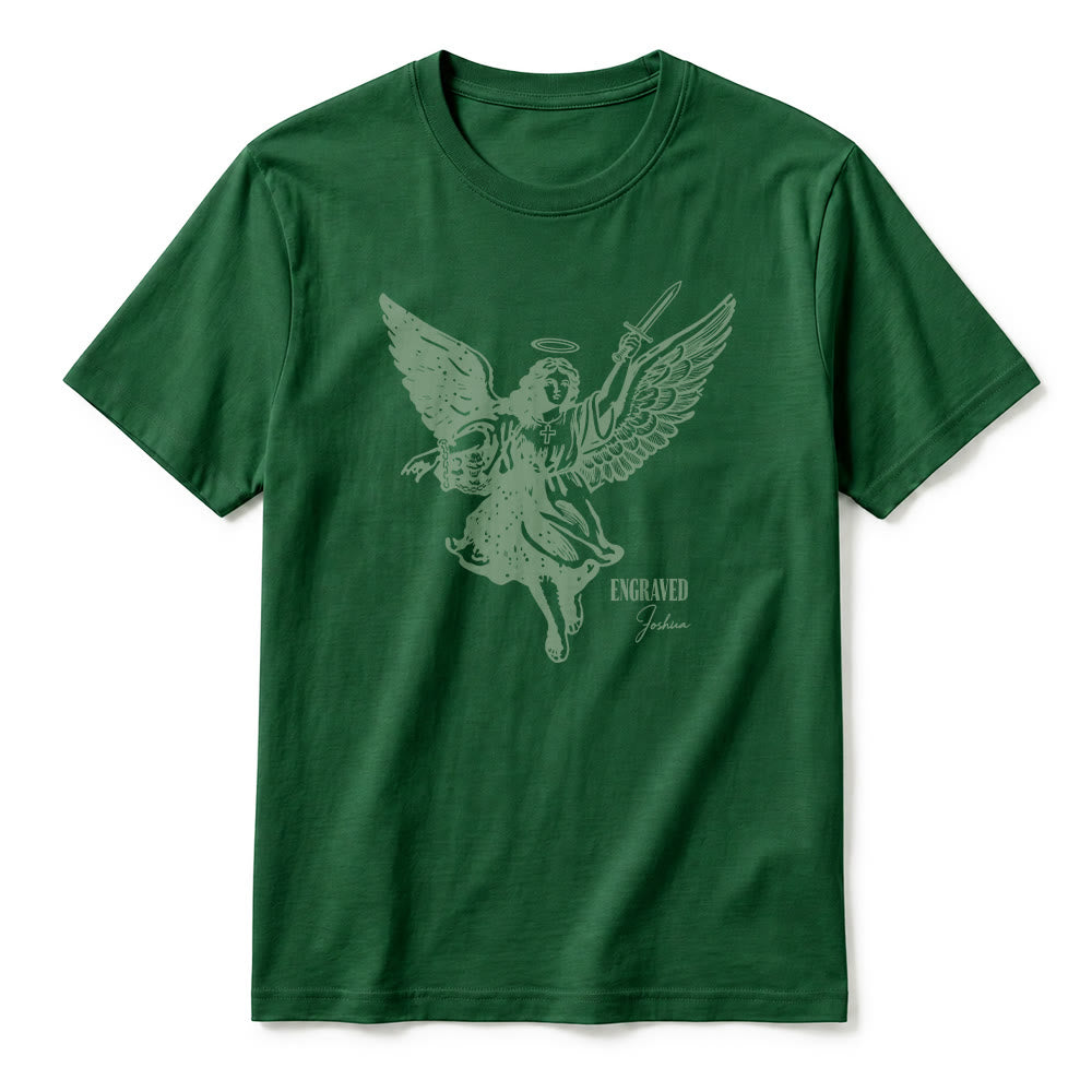 Christianartworkshop "Engraved Joshua" Warrior Angel Premium Short Sleeve T-Shirt - image 5