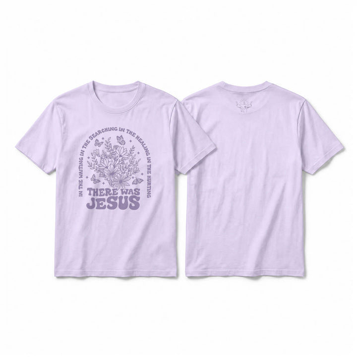 Christianartworkshop "There Was Jesus" Floral & Butterfly Premium Short Sleeve T-Shirt - Purple - 2XL - image 16