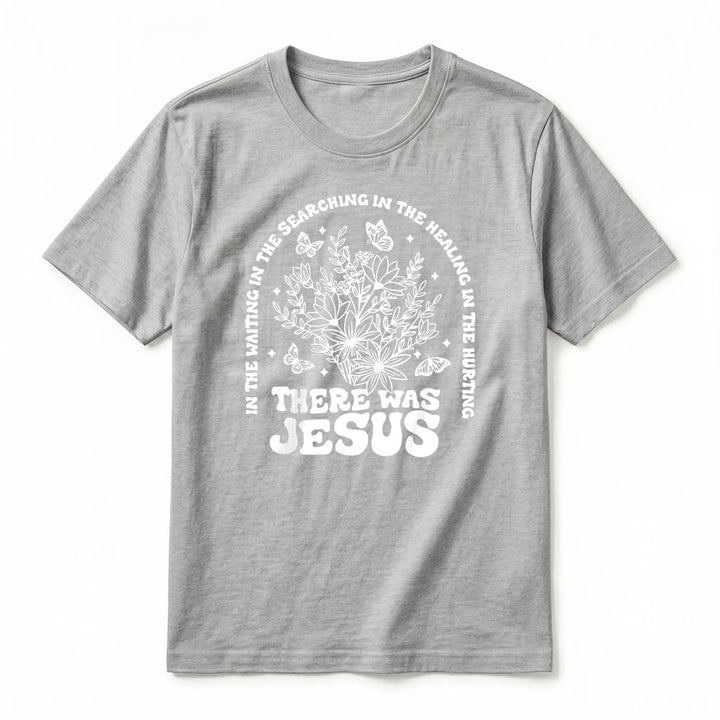 Christianartworkshop "There Was Jesus" Floral & Butterfly Premium Short Sleeve T-Shirt - image 20