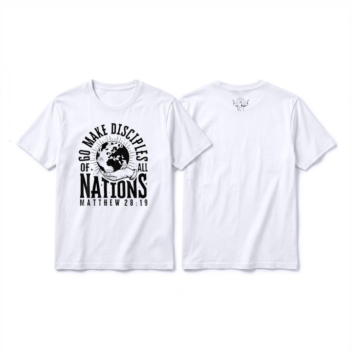 Christianartworkshop "Go Make Disciples of All Nations Matthew 28:19" Premium Short Sleeve T-Shirt - White - 2XL - image 4