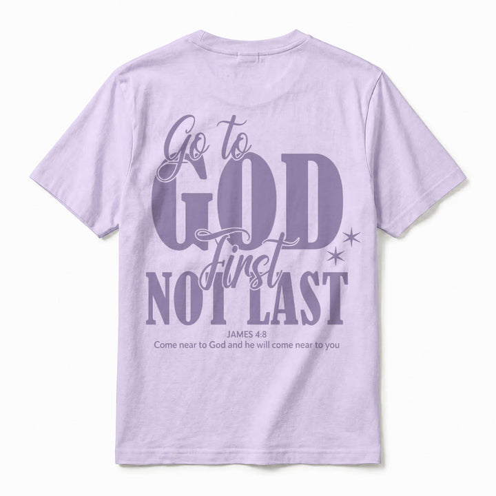 Christianartworkshop "Go to God First" Faith Reminder Premium Short Sleeve T-Shirt - image 21