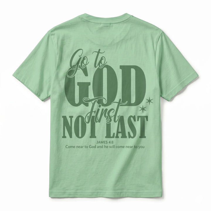 Christianartworkshop "Go to God First" Faith Reminder Premium Short Sleeve T-Shirt - image 27