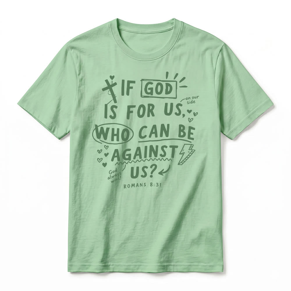 Christianartworkshop "If God Is For Us Who Can Be Against Us Romans 8:31" Premium Short Sleeve T-Shirt - image 23