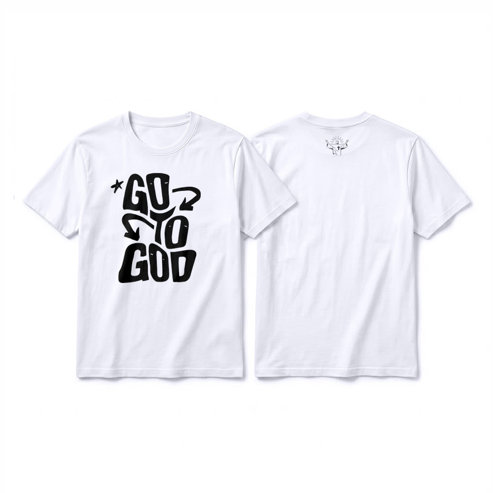 Christianartworkshop "Go To God" Star Accent Premium Short Sleeve T-Shirt - White - 2XL - image 7