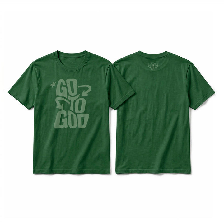 Christianartworkshop "Go To God" Star Accent Premium Short Sleeve T-Shirt - Dark Green - 2XL - image 10