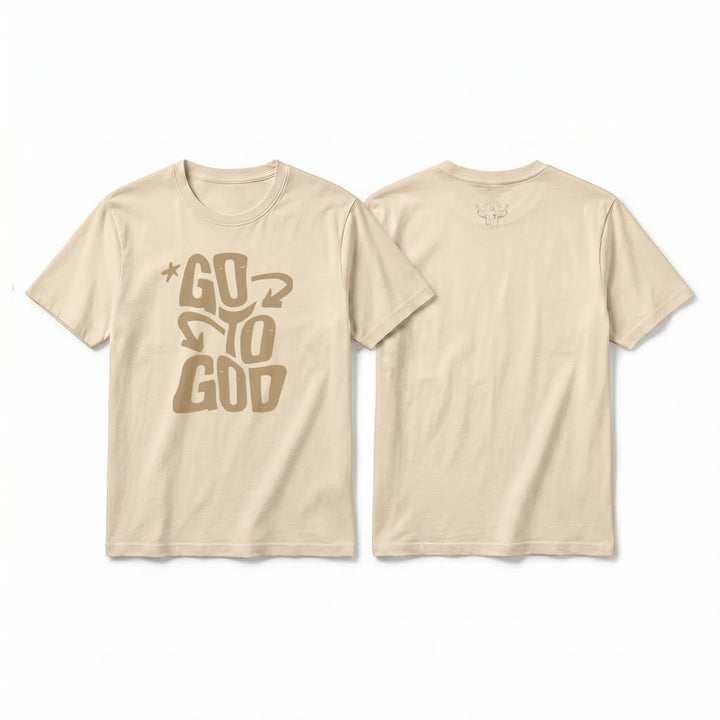 Christianartworkshop "Go To God" Star Accent Premium Short Sleeve T-Shirt - Beige - 2XL - image 4