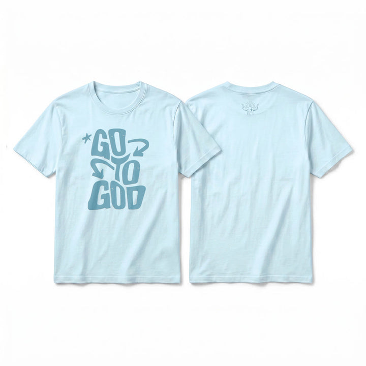 Christianartworkshop "Go To God" Star Accent Premium Short Sleeve T-Shirt - Blue - 2XL - image 13