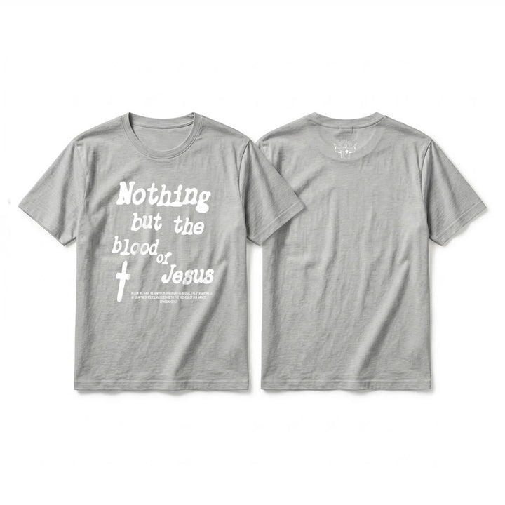 Christianartworkshop "Nothing but the blood of Jesus" Premium Short Sleeve T-Shirt - Grey - 2XL - image 19