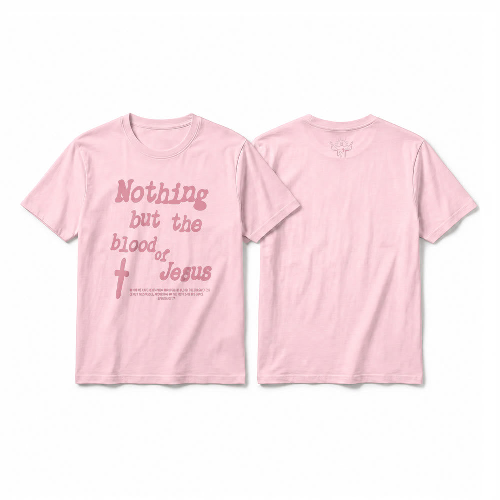 Christianartworkshop "Nothing but the blood of Jesus" Premium Short Sleeve T-Shirt - Pink - 2XL - image 25