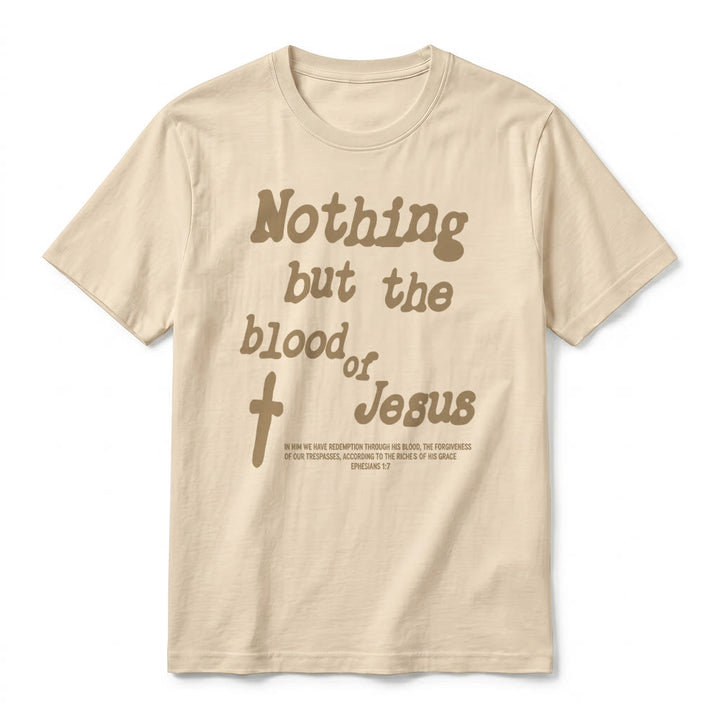 Christianartworkshop "Nothing but the blood of Jesus" Premium Short Sleeve T-Shirt - image 8