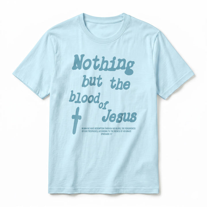 Christianartworkshop "Nothing but the blood of Jesus" Premium Short Sleeve T-Shirt - image 14