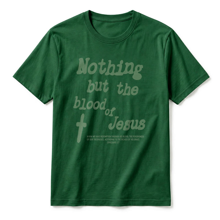 Christianartworkshop "Nothing but the blood of Jesus" Premium Short Sleeve T-Shirt - image 11